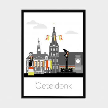 Oeteldonk poster Zwart/Wit